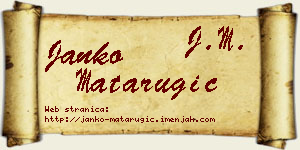 Janko Matarugić vizit kartica